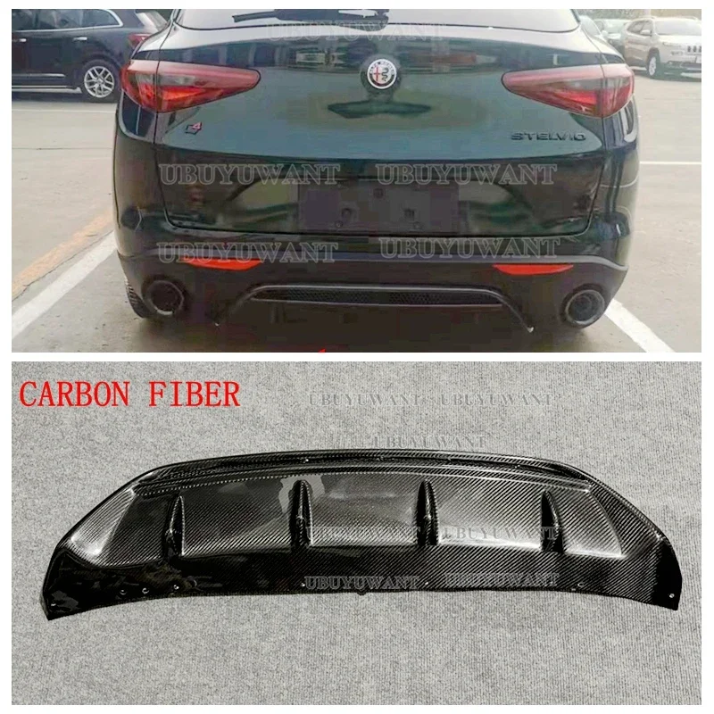 For Alfa Romeo Stelvio 2017 2018 2019 Rear Lip Diffuser High Quality Carbon Fiber / FRP Spoiler Car Bumper Apron Guard