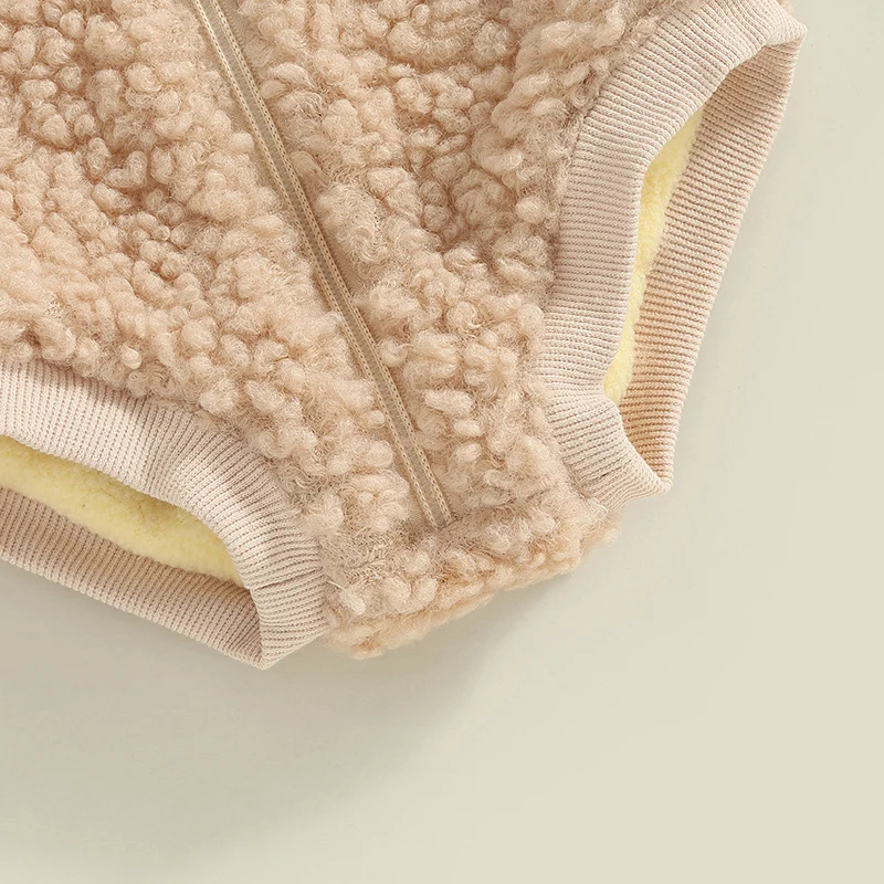 رومبير حراري بأكمام طويلة للأطفال حديثي الولادة، أصفاد مرقعة بسحاب أمامي، لون عادي سميك، بدلة مثلثة غير رسمية #6