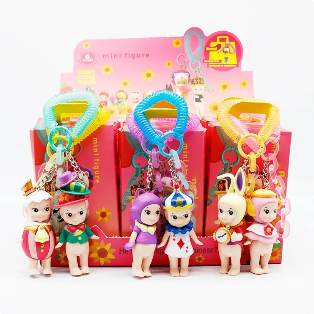 

New Original Angels Aesthetic Couple Car Keychains Random Blind Box Anime Figure Doll Toys Cheap Cute for Guest Surprise Gifts