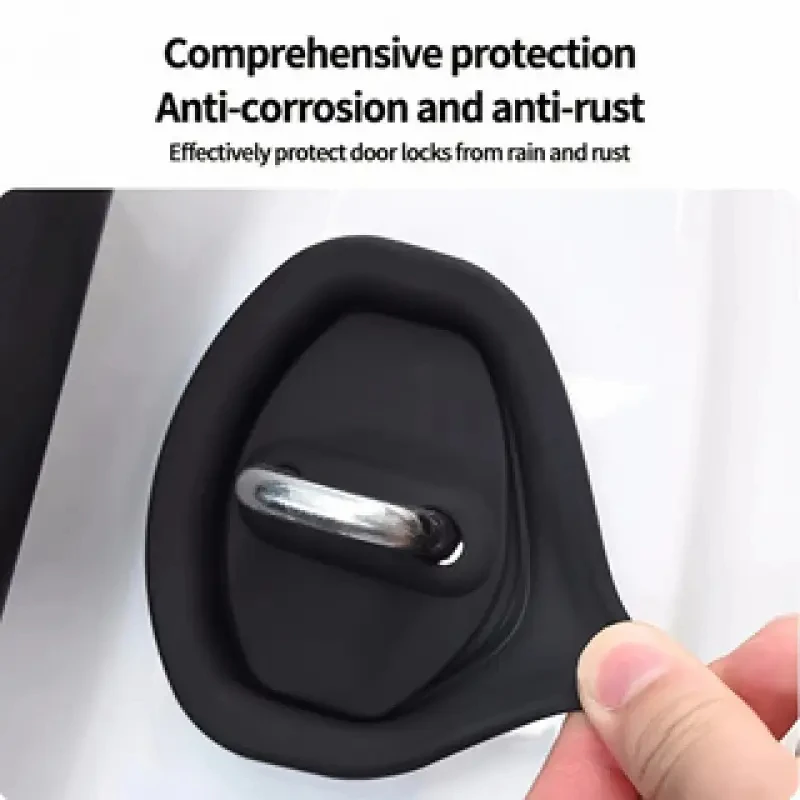 Universal silicone door lock set 4-piece set - shock absorption quietness buffering rust prevention improve vehicle safety