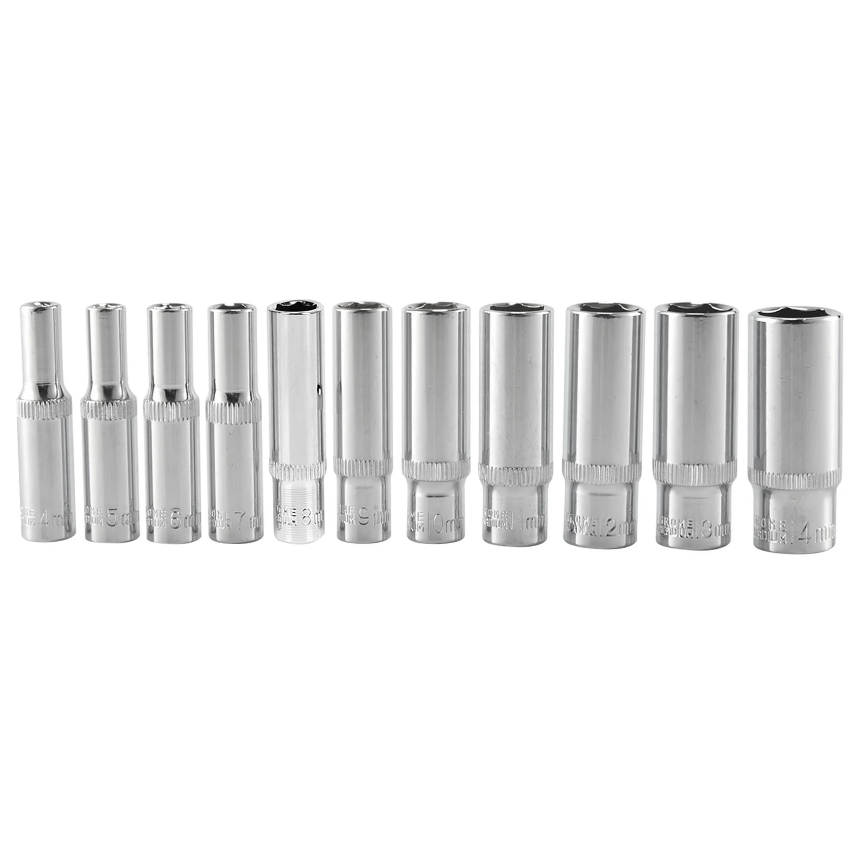 Fits for 11 pcs 1/4 inch Drive Deep Socket Set Hand Tools 6 Point Long Socket Hex Repair Tool
