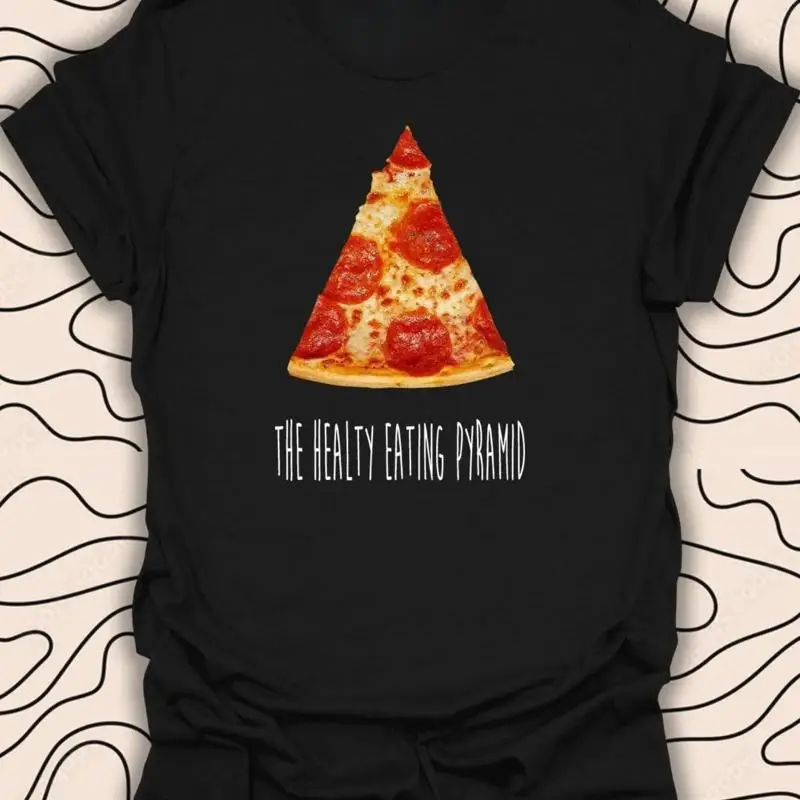 Pizza Healthy Eating Pyramid T-shirt – Humorous Foodie Tee – Ideal for Pizza Lov