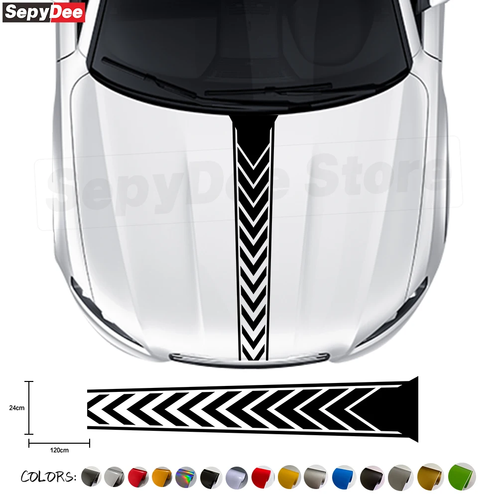 

1Piece Car Hood Bonnet Stripes Sticker Engine Cover Decor Vinyl Decal for Sedan Coupe Suv Car Tuning Accessories