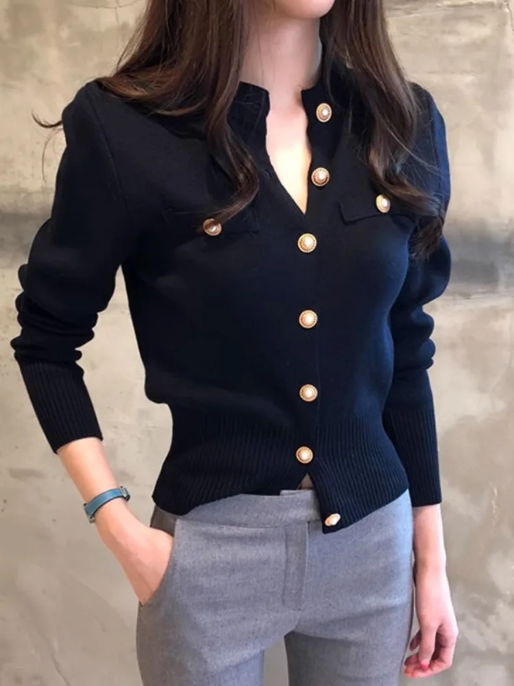 Chaqueta de Tweed Azul Marino para Mujer, Estilo Europeo Otoñal, Vintage, a Cuadros, con Botones, Lazo Decorativo, Plisada, Estilo Kpop, Artística, Multicolor