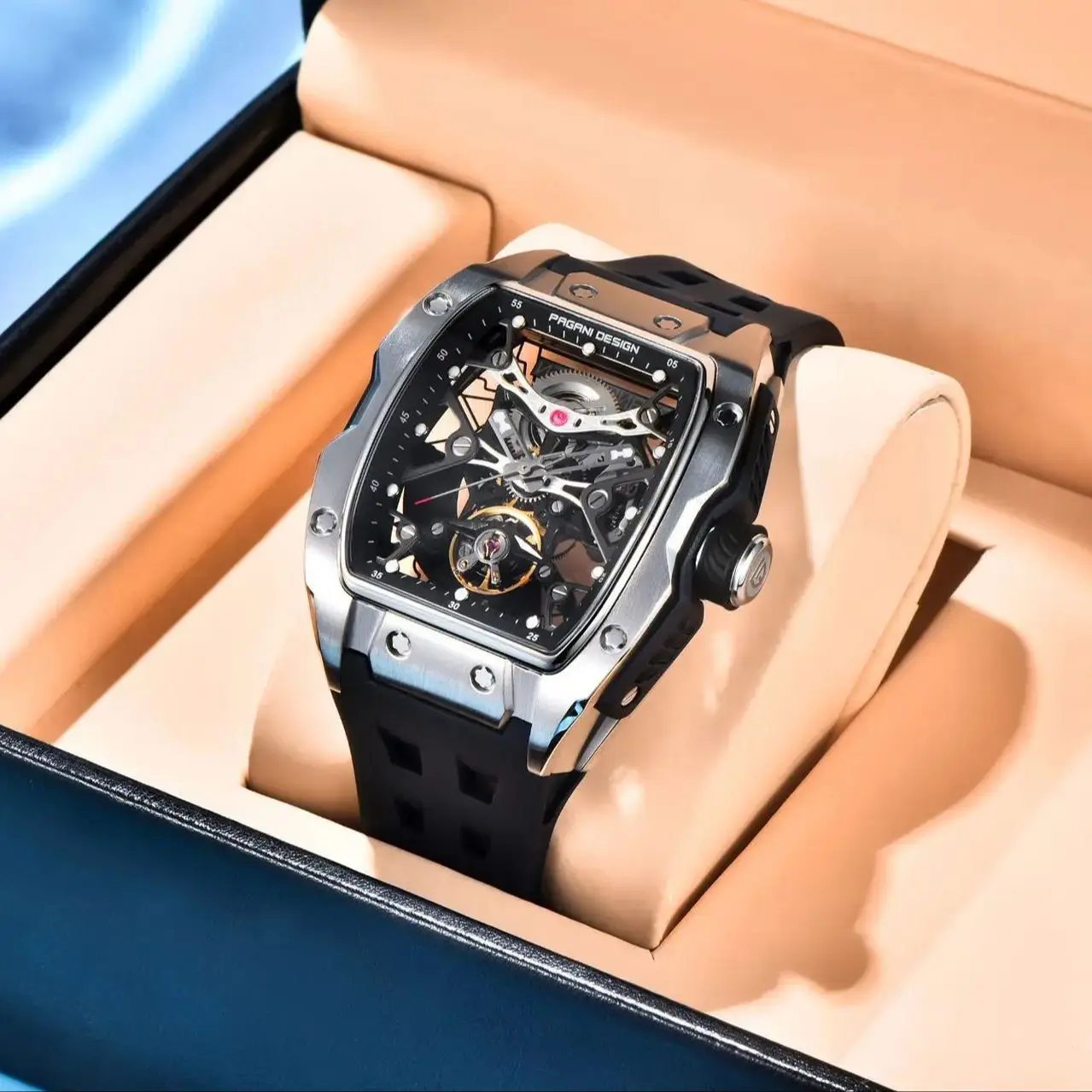 

PAGANI DESIGN PD-YS018 Men's Automatic Watches Skeleton Stainless Steel Waterproof Mechanical Watches for Men