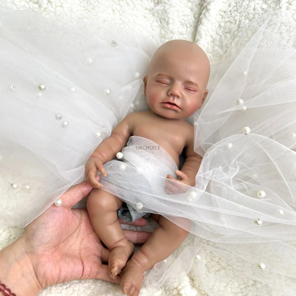 Poupée de peau foncée douce 12 pouces pleine en silicone solide renaissant bébé fille bouche ouverte corps lavable nouveau-né poupée anniversaire cadeau de Noël