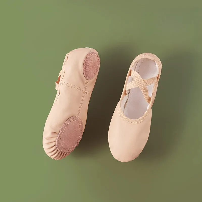 Kid Ballet Dance Shoes PU Leather Soft Sole Anti Slip Popular Exam Training Footwear Daily Practice Wear Beginner Dance Sneakers