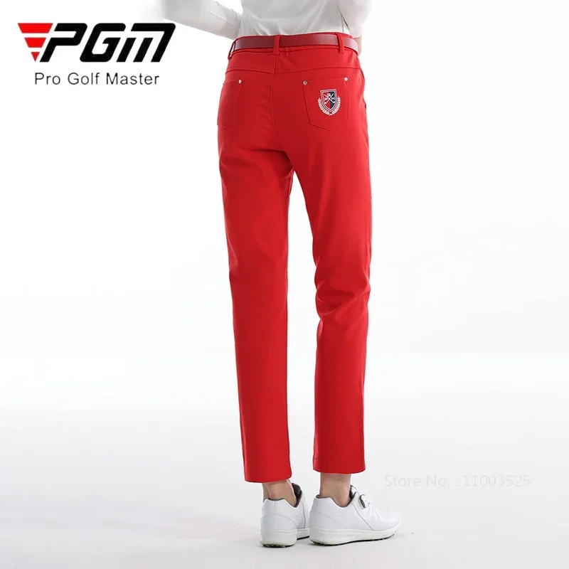 Afbeelding 6: Pgm Golf Dames Winter Golfbroek Warme Dikke Eenvoudige Effen Kleur Broek Fluwelen Winddichte Rechte Golfbroek Dames Joggingbroek