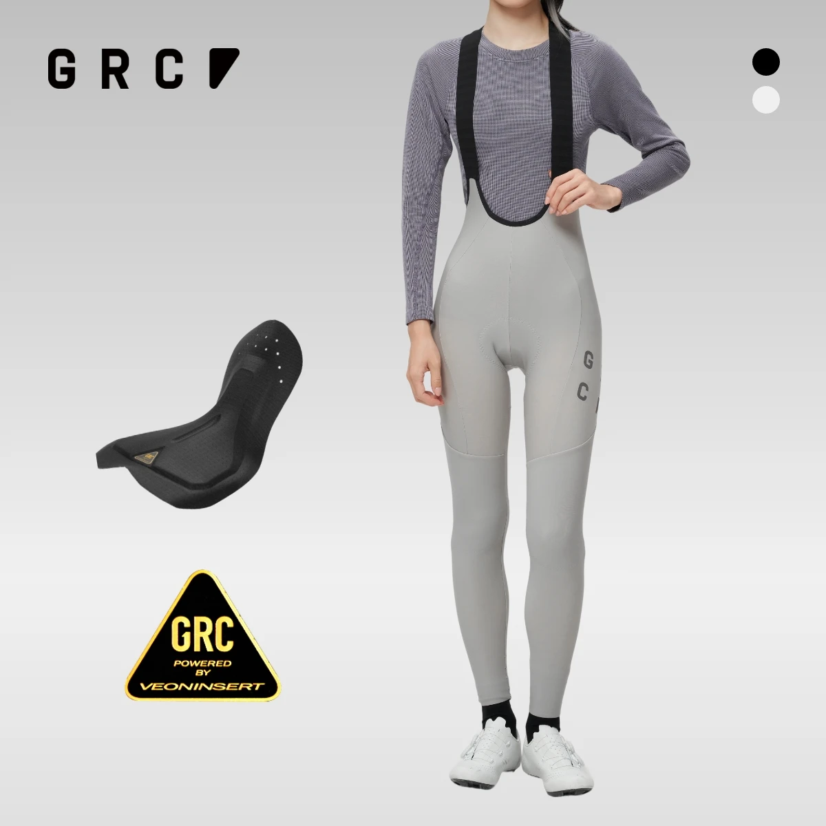GRC Cycling Apparel Women's Black Label Fleece Bib Tights