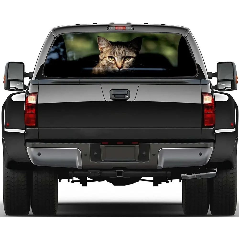 

Кошачий вид на автомобиле, наклейка на заднее окно автомобиля с принтом, подходит для грузовиков и автомобилей, виниловая наклейка для автомобиля, декоративные подарки