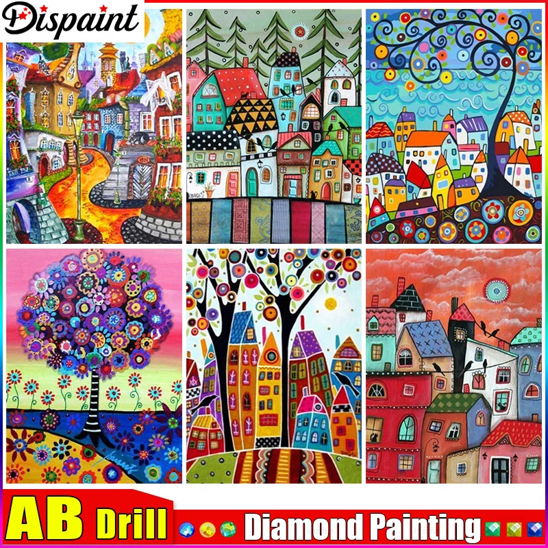 

Dispaint AB 5D DIY Алмазная вышивка полный дисплей "Домное дерево птица пейзаж" алмазная живопись квадратные/круглые стразы Декор искусство