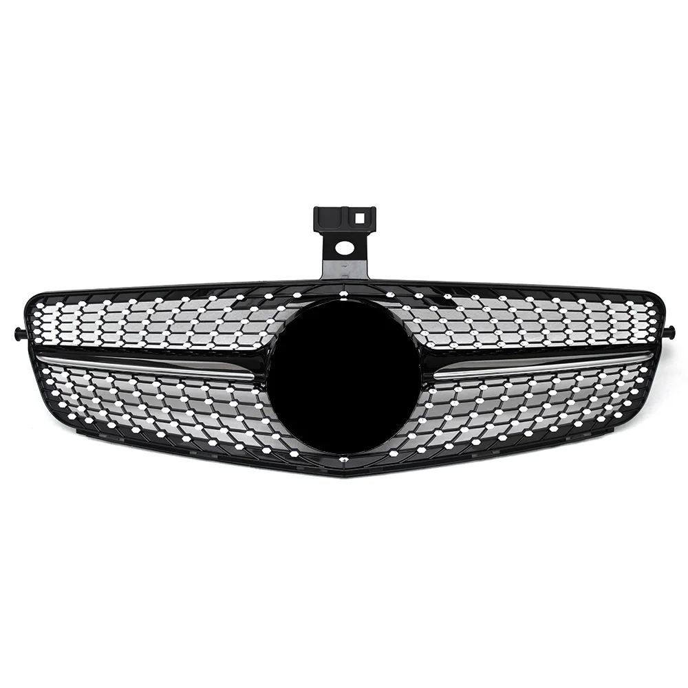 Diamond Radiator Front Bumper Mesh Hood Grille Gril for Mercedes C Class W204 C200 C250 C300 C350 2007-2014 Sedan and Coupe view 4