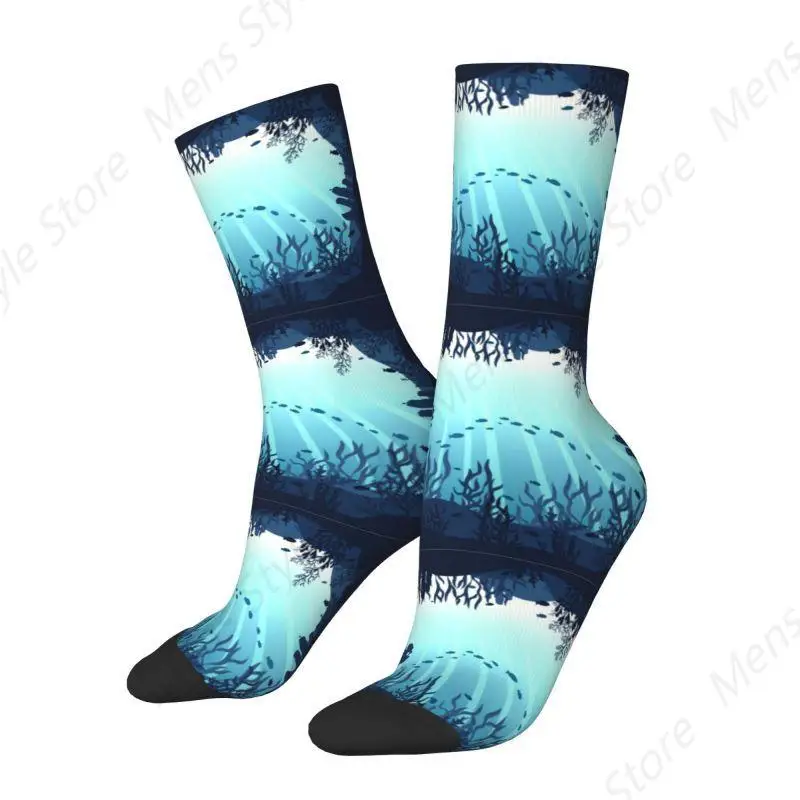 Deep Sea Caveran Diver Mens Crew Socks Unisex Cool Dive Explore Spring Summer Autumn Winter Dress Socks