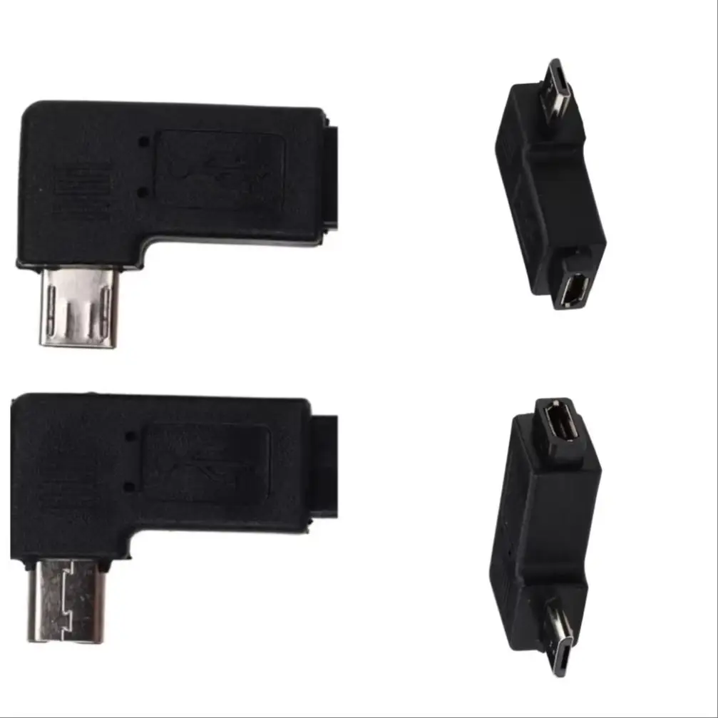 

200 шт. 90-градусных угловых переходников Micro USB (штекер-гнездо) для синхронизации данных, левый/правый угол