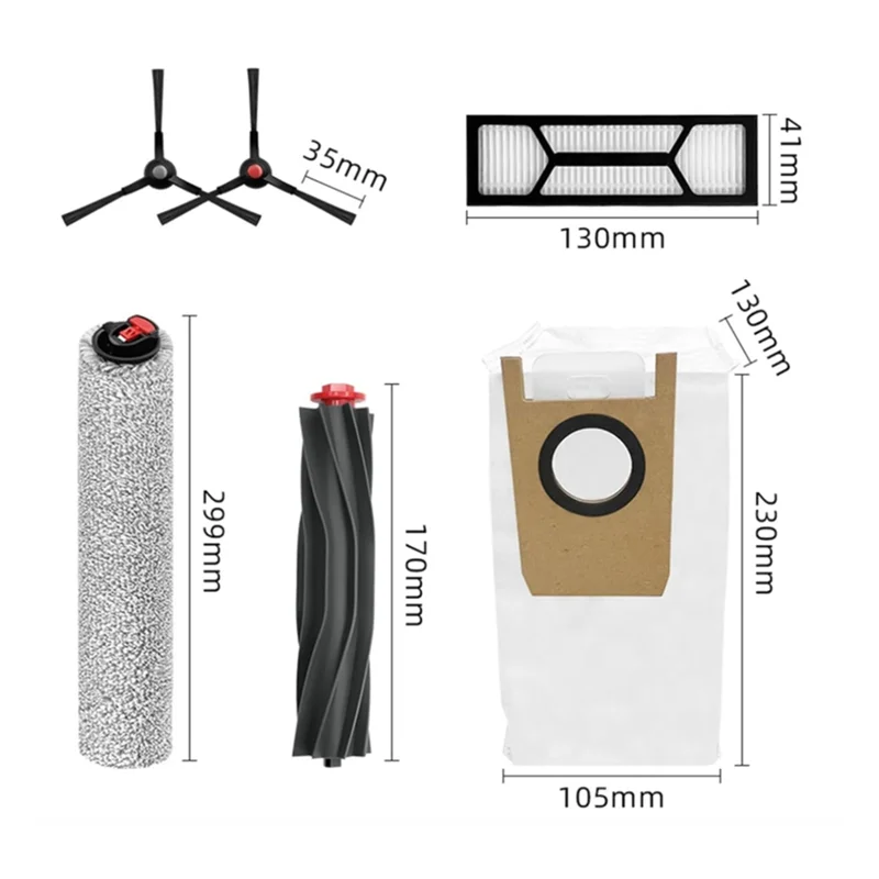ABVI-For Eufy S1 Pro Robot Vacuum Main Brush Roller Brush Filter Dust Bags Ultra Durable Accessories Long Lasting Spare Accessor