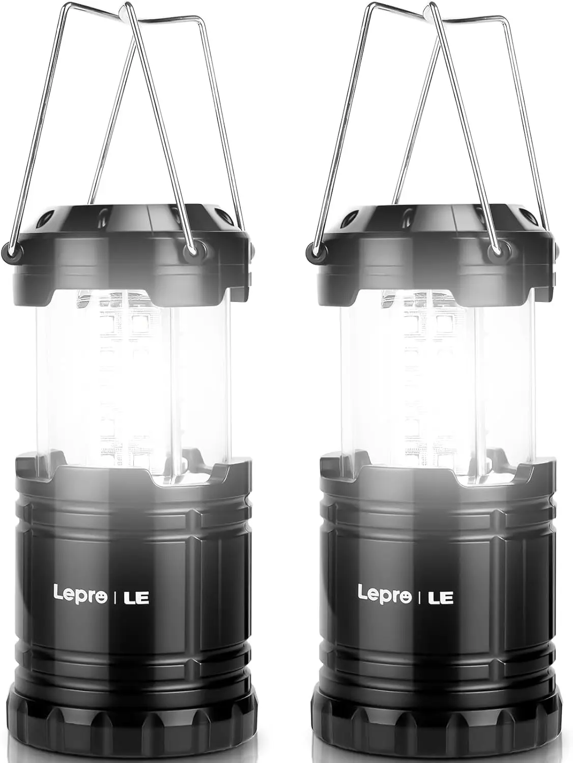 Collapsible LED Camping Lantern with 190 Lumens, Battery Powered for Emergency, Hurricane, Storms and Outages