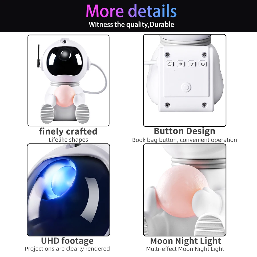 Star Projector Galactic Night light Astronaut Space Projector Starry Ceiling led light Romantic Projector Kids night Light Gift