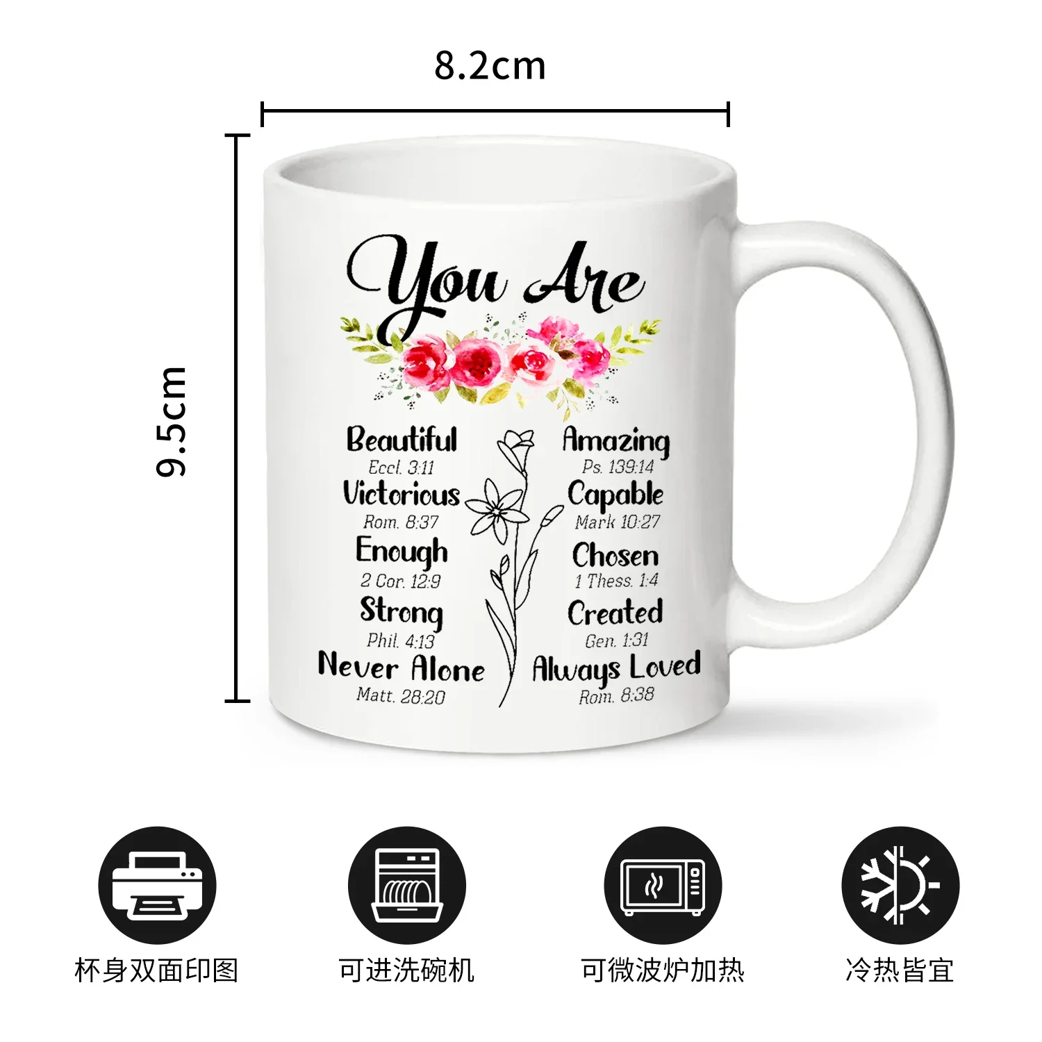 320ML Frosted Glass Coffee Mug, Christian Gifts For Women - Birthday, Christmas, Mothers Day Gifts For Women - Inspiration.