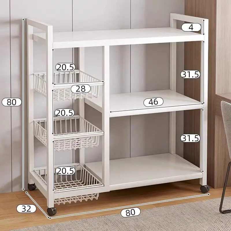 Multi-tier Floor Storage Rack Against Wall Multi-purpose Organizer Shelf For Living Room Kitchen Balcony Snack Sundry Cabinet