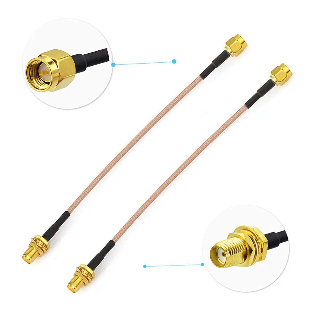 SMA Female Bulkhead Mount to SMA Male RG316 Antenna Extension Cable for 4G LTE Router Gateway Cellular SDR USB Dongle Receiver