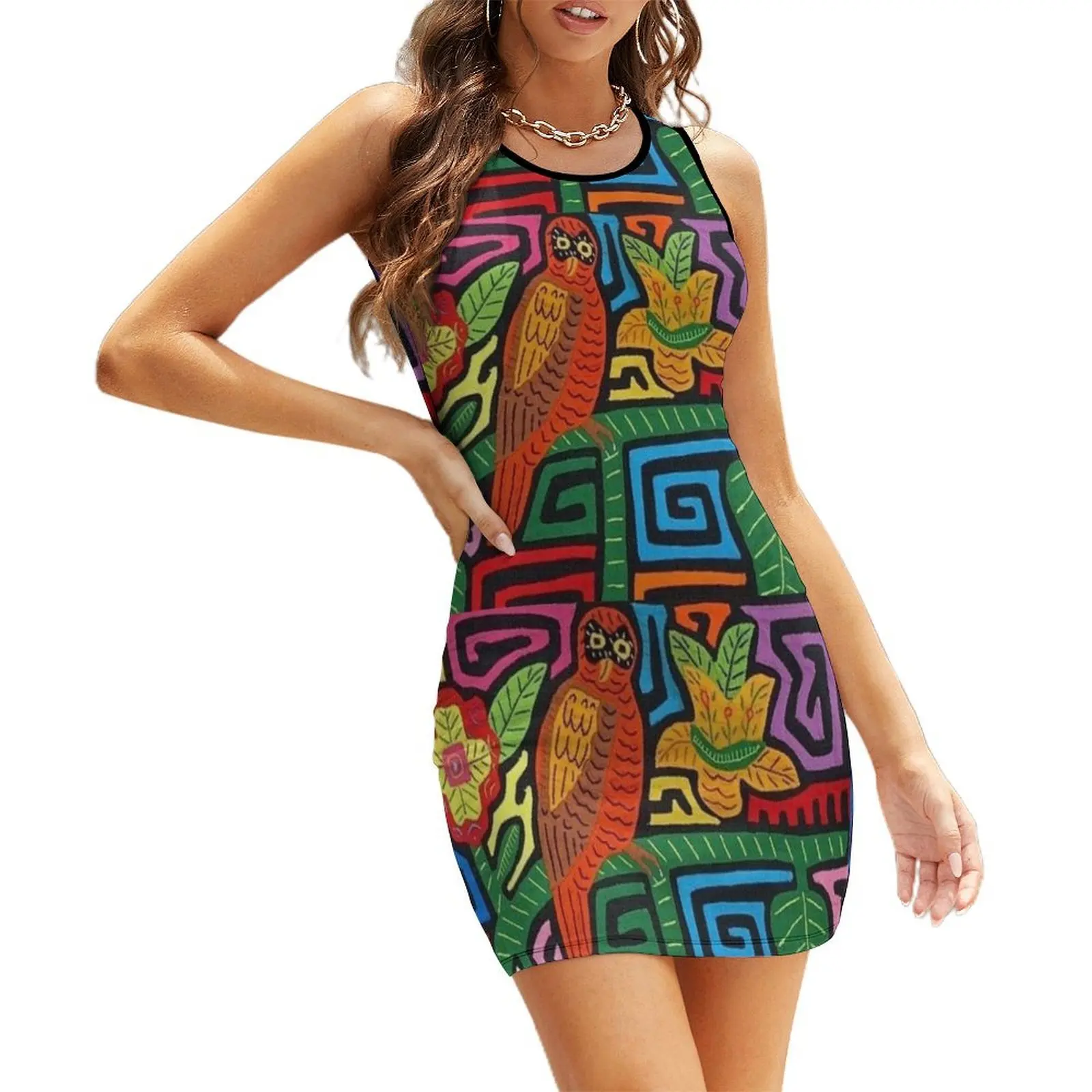 

Mola de Panama Sleeveless Sundress summer clothes elegant women's sets Dresses for wedding party dress summer