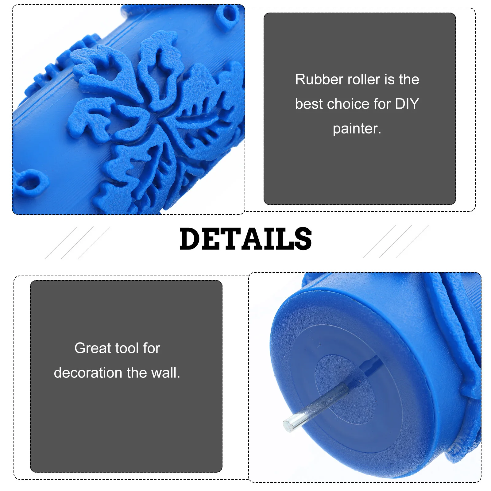 

5,9 дюйма Diy украшение стены цветочный узор малярный валик резиновый металл 15X5,1 см синий для текстуры краска на водной основе стены