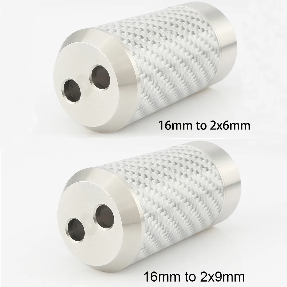 4Pcs Carbon fiber Speaker Cable Audio Cable Wire Pants Boot Y splitter 1 to 2 Speaker cable boot 16mm to 9mm