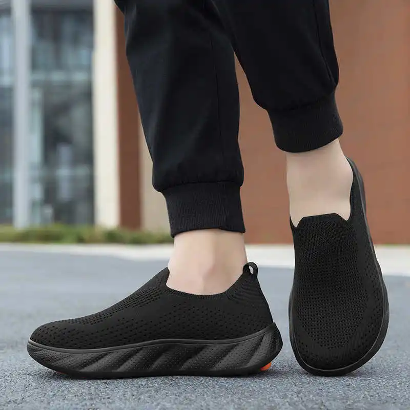 Men Breathable Woven Mesh Shoes Lightweight Non-Slip Casual Fashion Sneakers Outdoor Beach Walking Comfortable Soft Sole