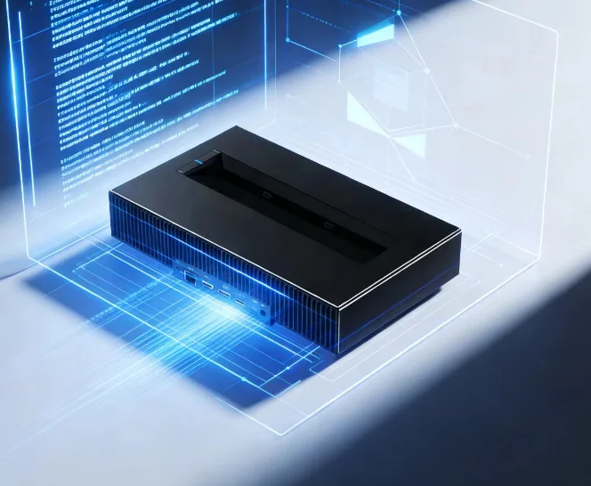 1080P 3D Smart Projector,Ultra Short‑Throw LED Projector With Built‑in Speakers