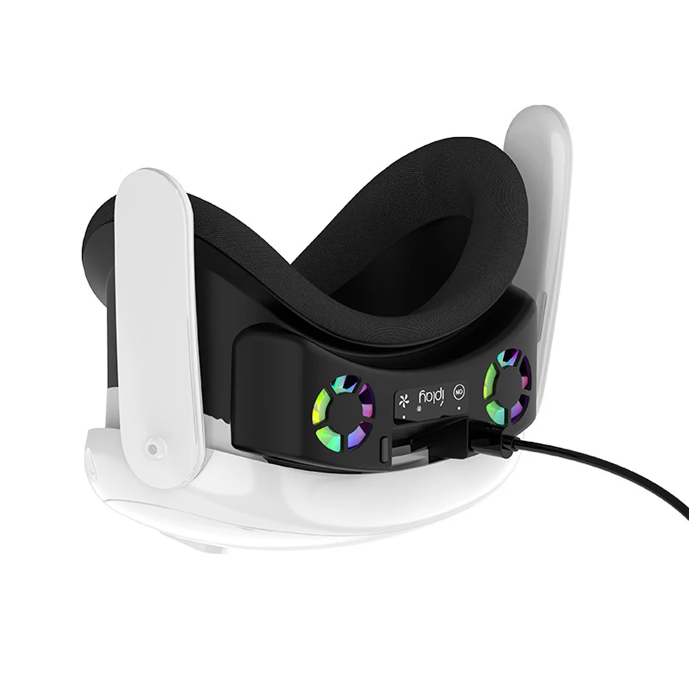 Face Cover with Cooling Fan Facial Interface Radiator with RGB Light Cool Mask with Anti-Leakage Nose Pad for Meta Quest 3 image 6