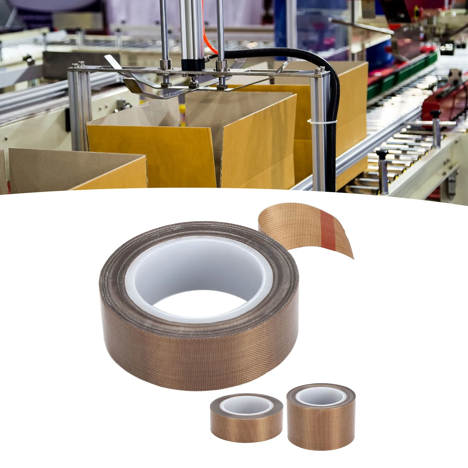 

PTFE Fabric Tape PTFE Glass Cloth Tape High Temperature Resistance Insulation PTFE Tape for Vacuum Sealer Food Packaging