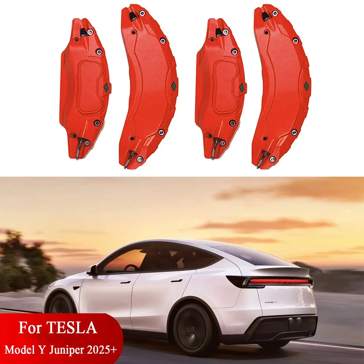Fit for Tesla Model Y Juniper 2025 2026 Accessories RWD AWD Brake Caliper Covers 4pcs/set Rear All Wheel Drive 18 19 20in Wheels