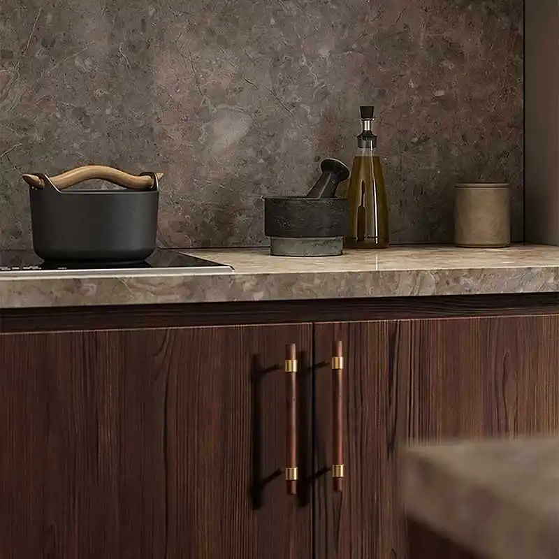 Kitchen Furniture Hardware Antique Single-Hole Knob Solid Wood Cabinet Door Handle Walnut Beech Wood Wardrobe Drawer Handle Pull