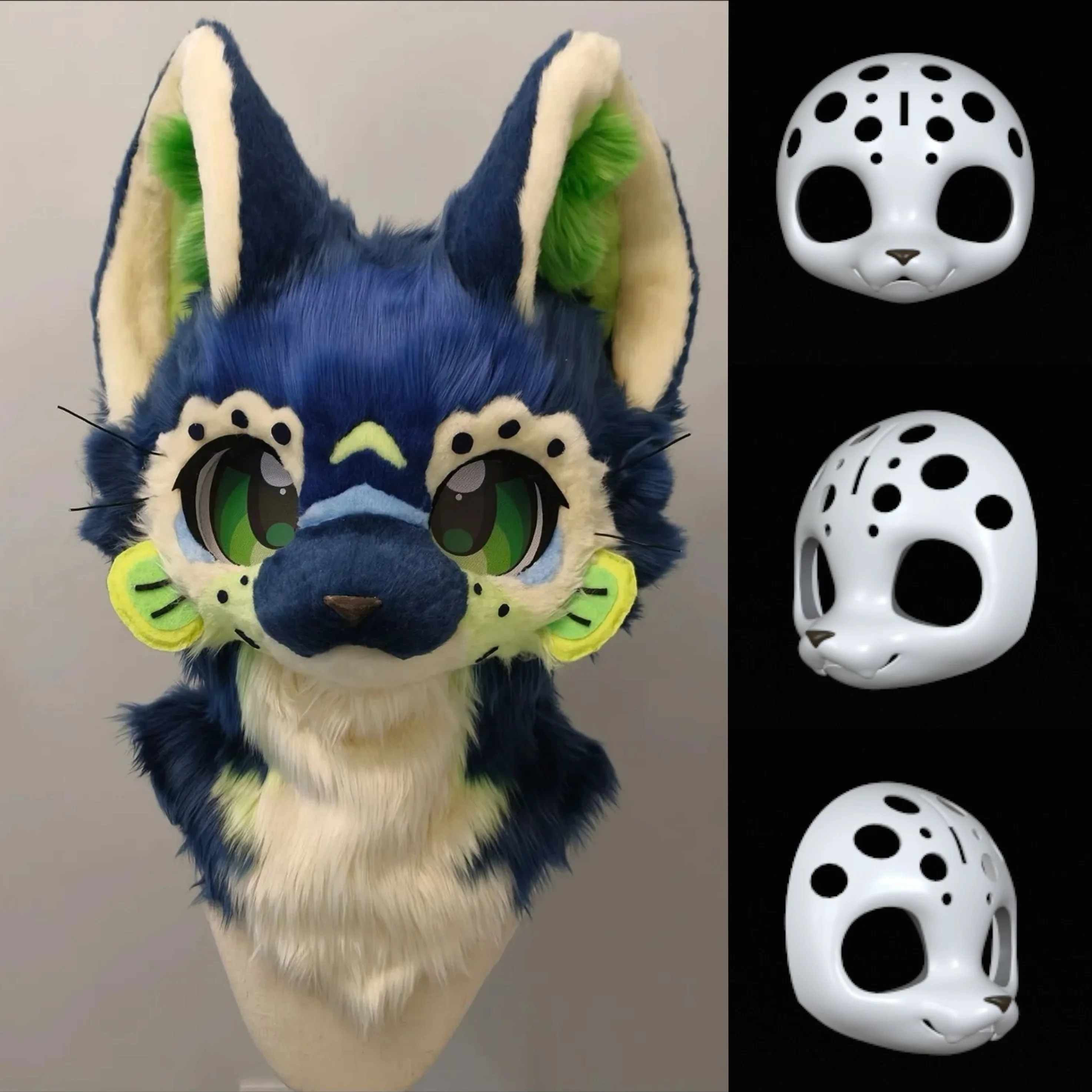 

Original 3D Printed Kemono Base Mask Animal Costume Skull Cute Cat Handsome Fury Short Snout Skull