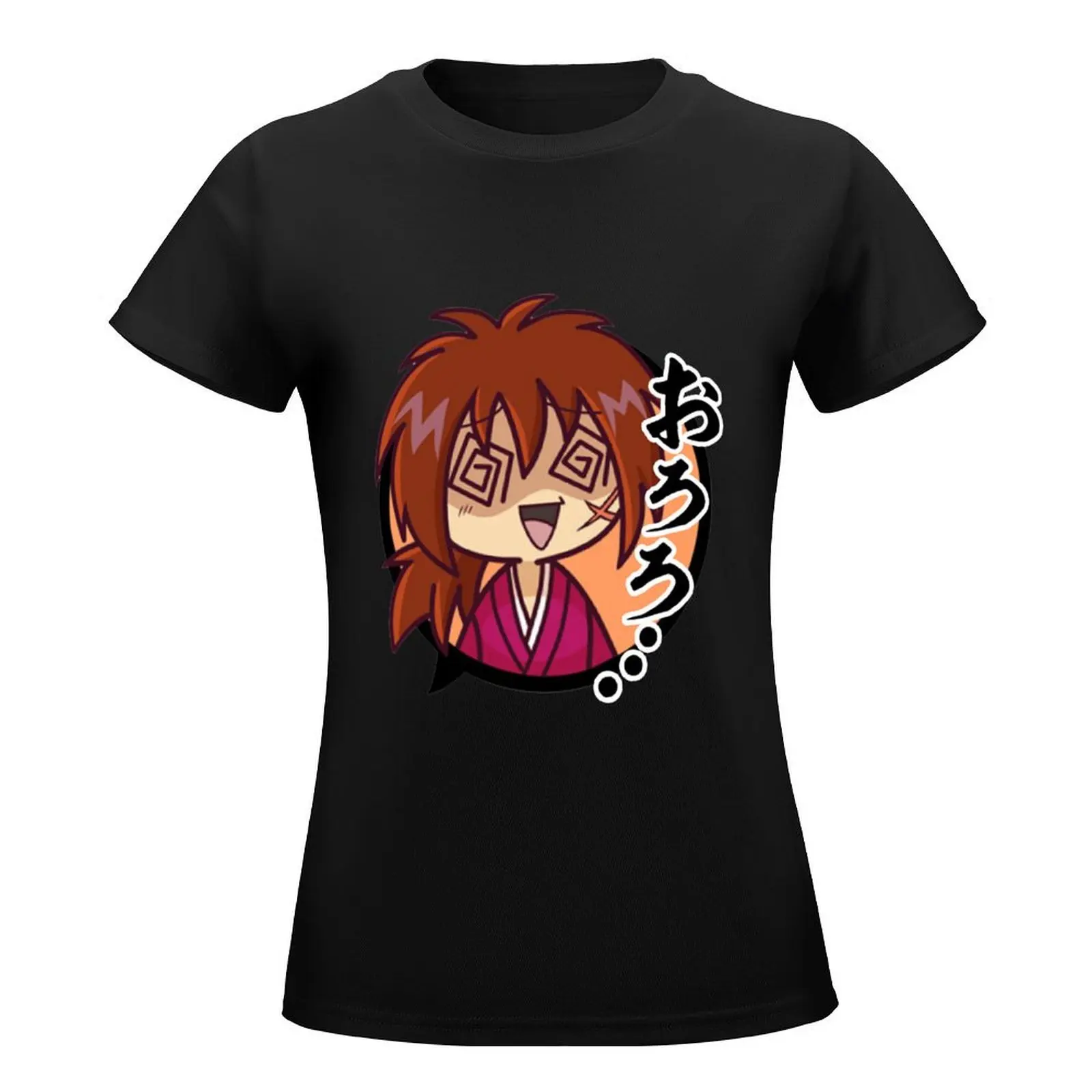 Rurouni Kenshin Chibi T-Shirt vintage lady clothes heavyweights female Women clothes