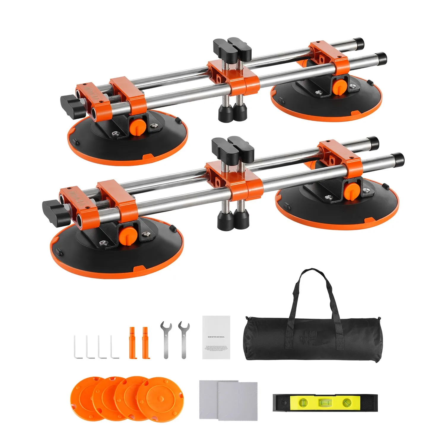 2PCS Manual Seamless Stone Seam Setter with 6in Vacuum Suction Cups Marble Stone Splicing Installation Tool for Tile