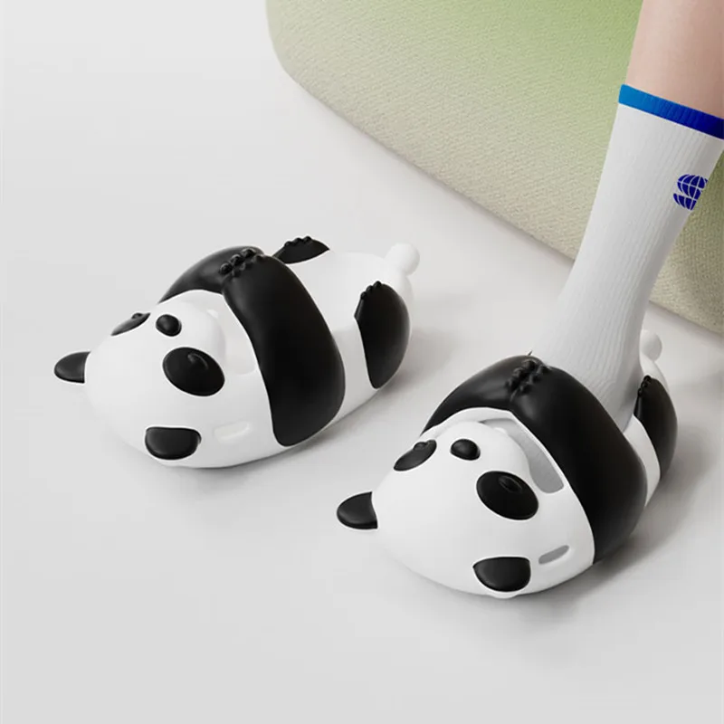 Grappige Panda Slippers Voor Koppels Zomer Dikke Zool Sandalen Voor Vrouwen Comfortabel Thuis Anti Slip Dikke Zool Outdoor Slippers