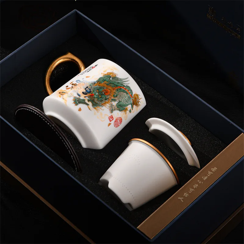 Furui Anping suet jade porcelain office cup