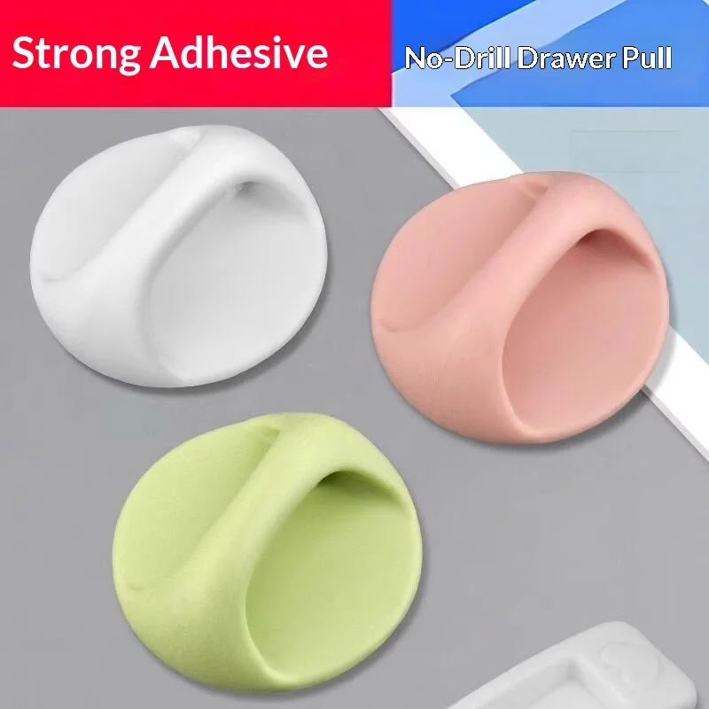 3Pcs Self Adhesive Door Handle No Drill Punch Free Pulls for Drawer Wardrobe Sliding Window Fridge Cabinet Knob
