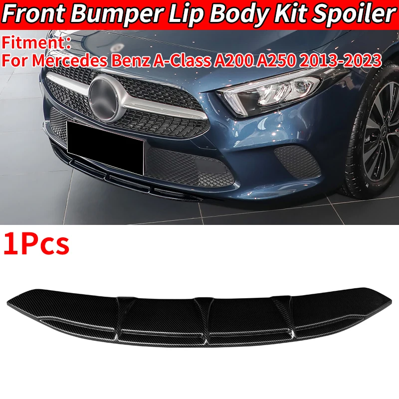 

For Mercedes Benz A-Class W177 A200 A250 2013-2023 Car Front Bumper Splitter Lip Body Kit Spoiler Chin Plate Carbon Accessories