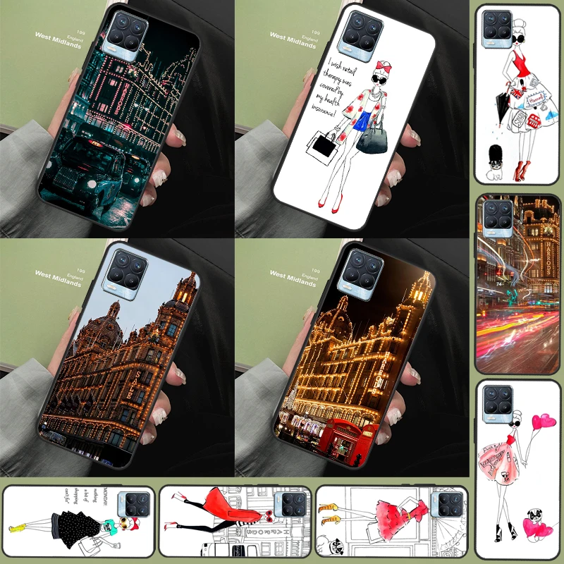 هارودز فتاة التسوق ل Realme C67 C61 C75 C55 C53 C51 C21Y C25S GT 6 6T 5 GT7 Pro 10 11 12 13 14 Pro Plus Case