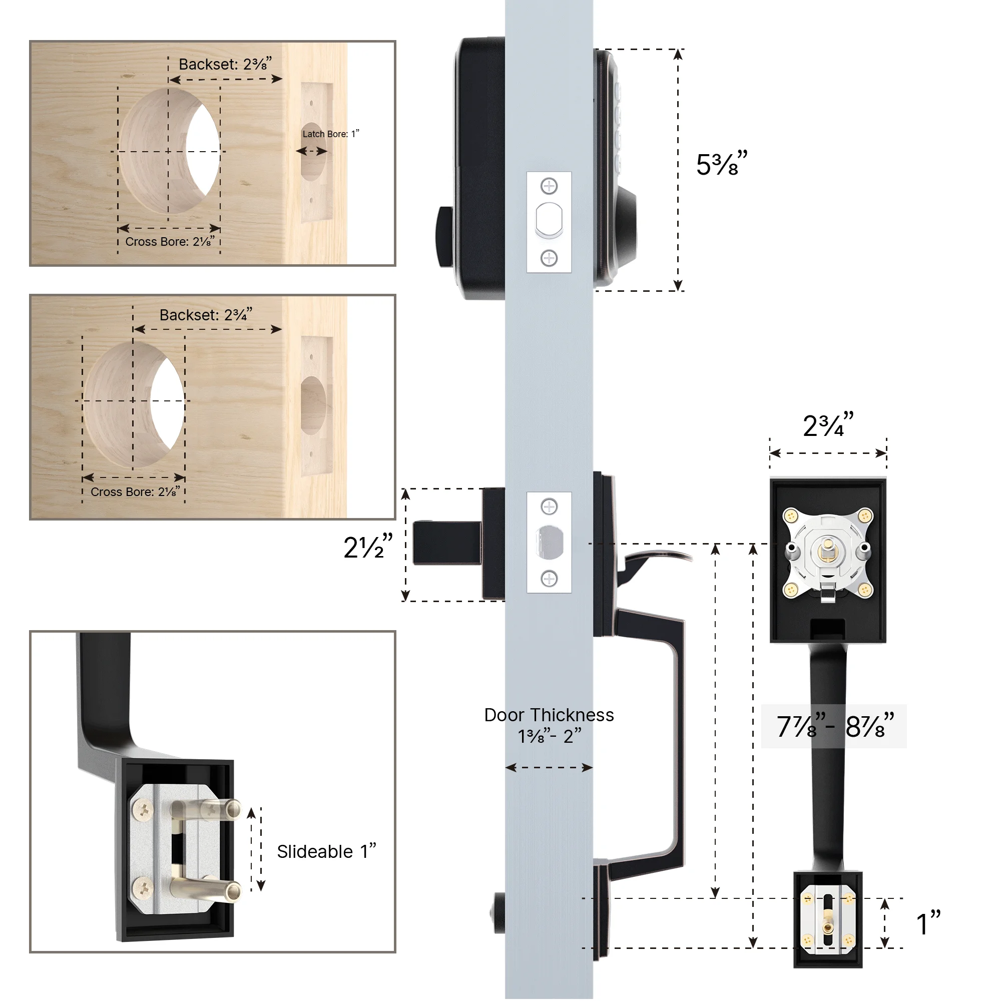 ZOMOSS Keypad Door Lock - Keyless Entry Door Lock - Front Door Lock Set With Code/Key/2 Door Knobs -Auto Lock Easy To Install