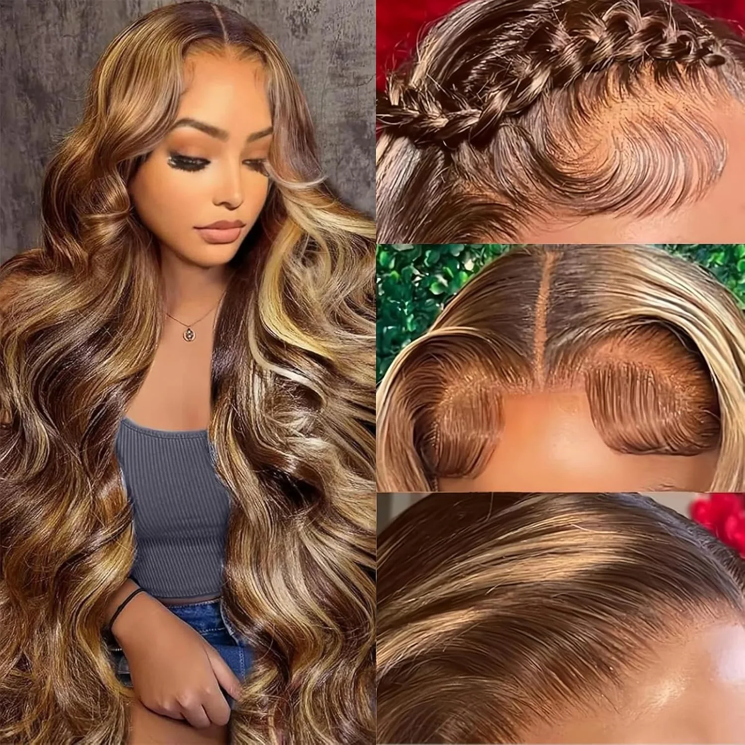 الشوكولاته براون الدانتيل شعر مستعار أمامي 13x4 براون شعر مستعار الدانتيل شعر مستعار أمامي للنساء 13x6 الدانتيل باروكة من شعر طبيعي لارتداء اليومي 40 42 بوصة #4