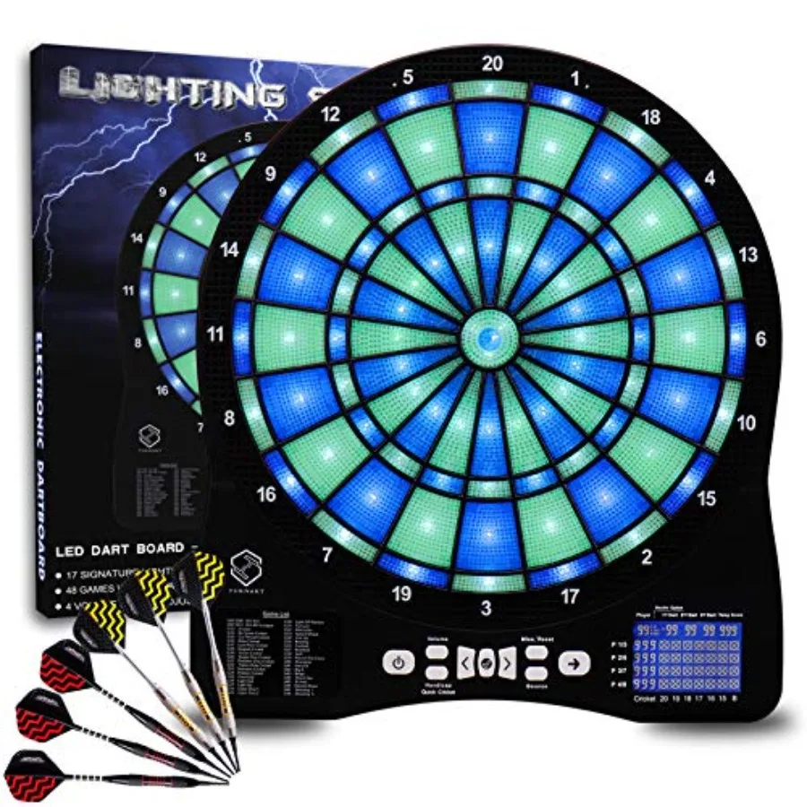 

Electronic Dart Board for adults, 13 inch illuminated segments, light-based games, electric dartboard with tested tough segment