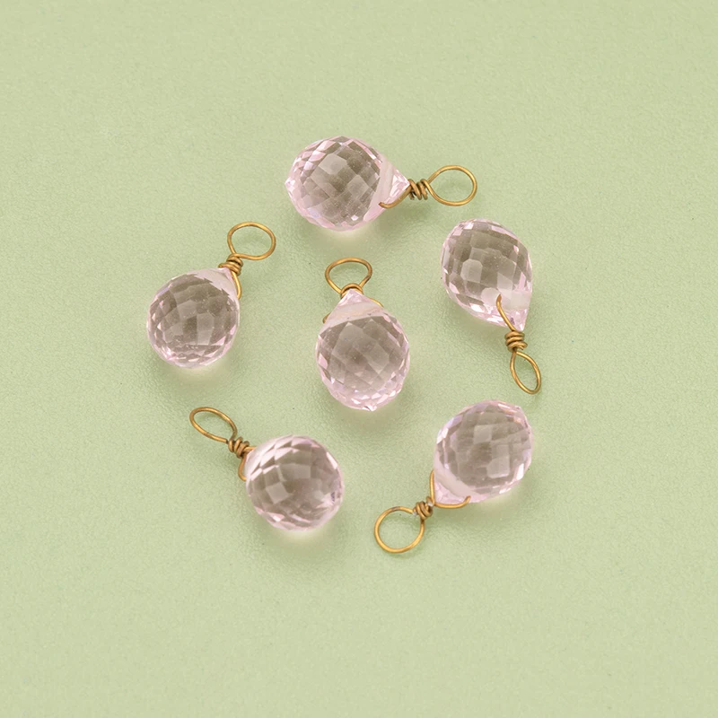 assoonas, 4 Stück/Set, MH36, Schmuckzubehör, Edelstahl-Kappenring, Glas, handgefertigt, Anhänger, Schmuckherstellung, DIY-Anhänger – Detail 1