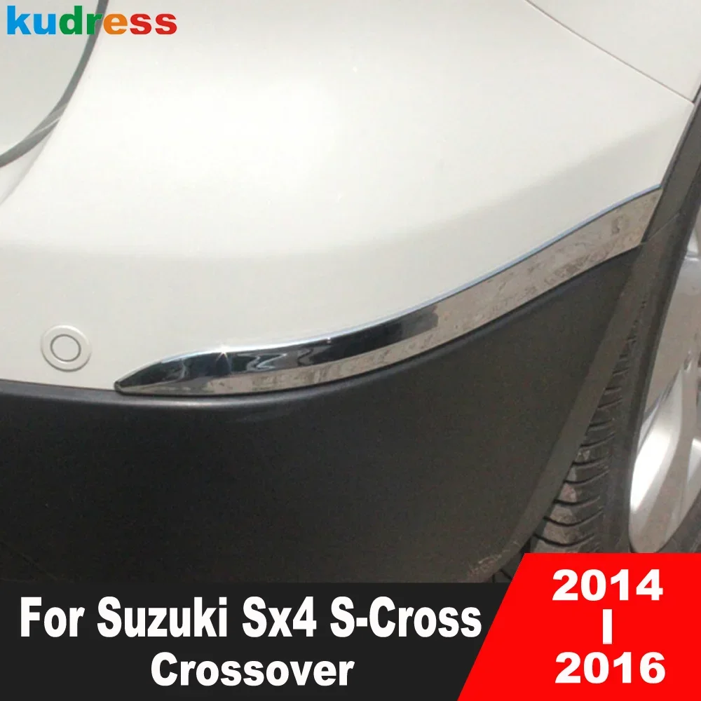 

For Suzuki Sx4 S-Cross Crossover 2013 2014 2015 2016 Chrome Car Front Rear Bumper Body Eyelid Strips Cover Trim Auto Accessories