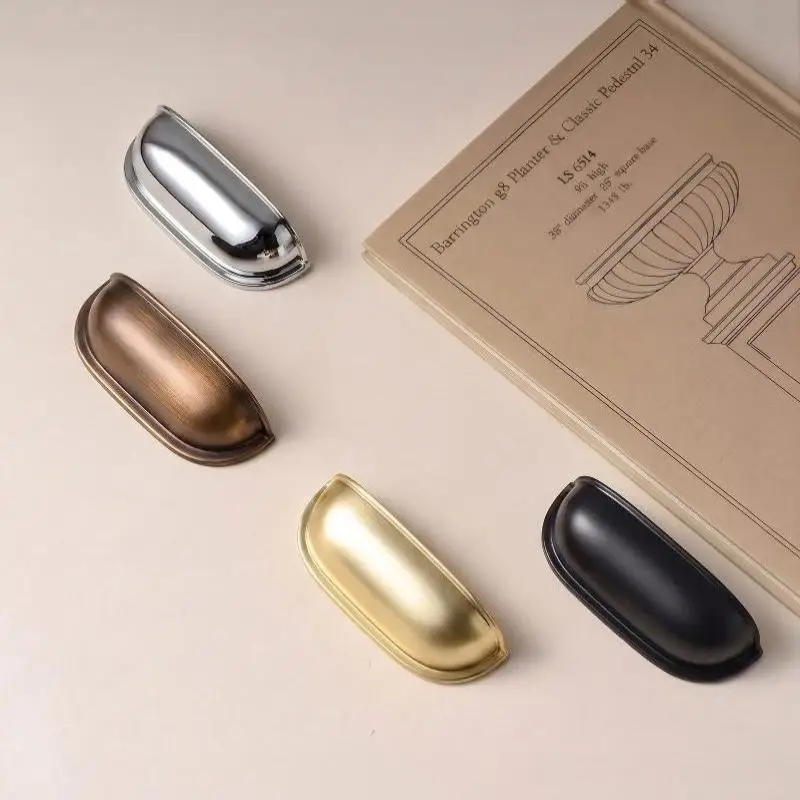 Shell Drawer Handle French Wardrobe Door Handle Nickel Brushed Cabinet Door Pull Kids Room Bookcase Desk Pull Furniture Hardwar