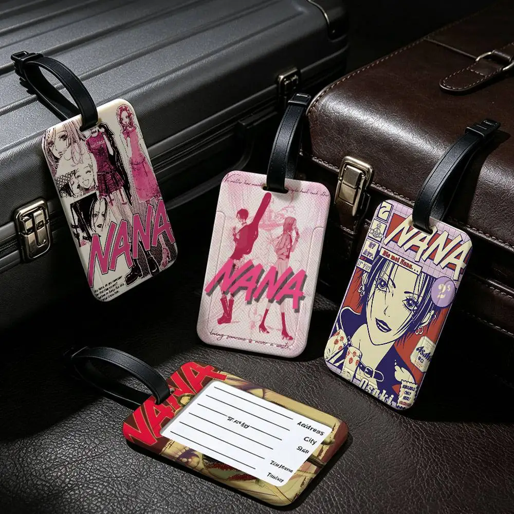 Nana Anime Lightweight Anti lost PVC Luggage Tag Removable Info Card Sleeve Backpack Travel Accessory