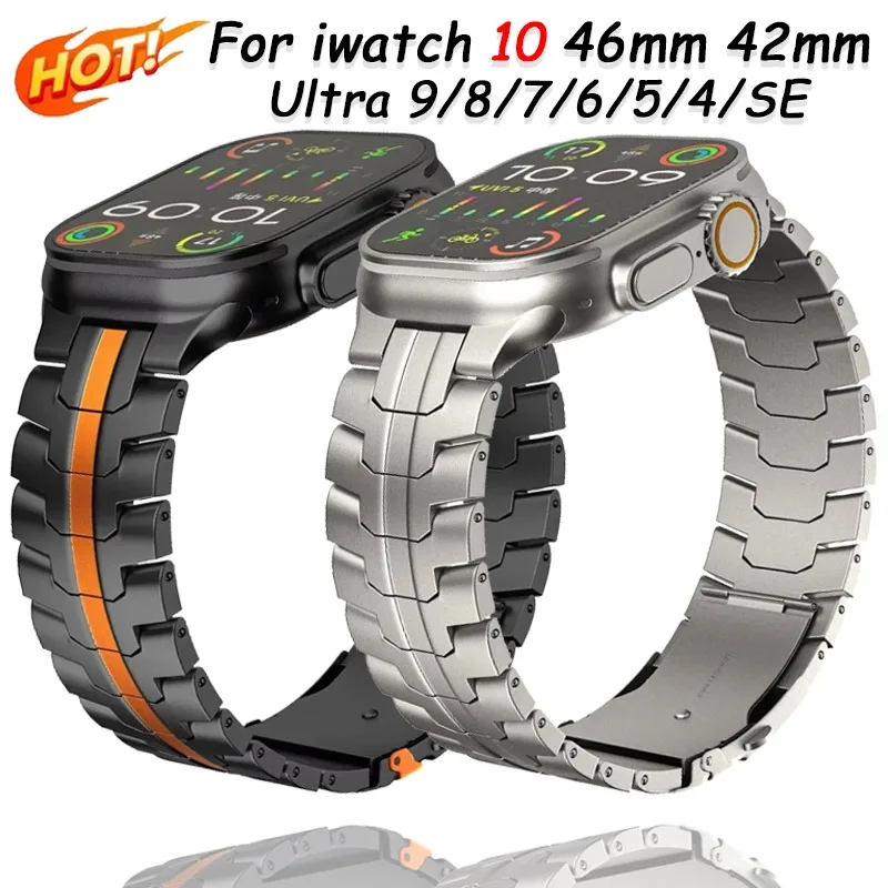 

Luxury Metal Strap For Apple Watch Ultra 10 9 8 7 49/46/45/44/42/41/40mm High-end Titanium Watchband iWatch 6 5 4 SE Accessories