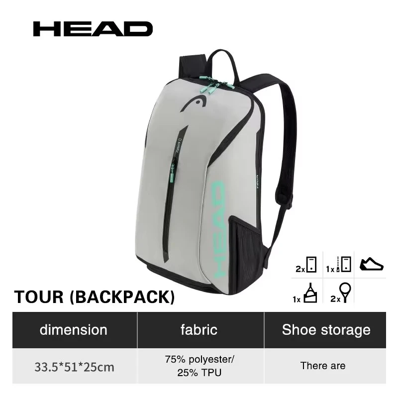 HEAD Tennis Bag TOUR TEAM Series Large-capacity Multifunctional Tennis Racket Backpack Sports Bag Tenis Padel Racket Bag